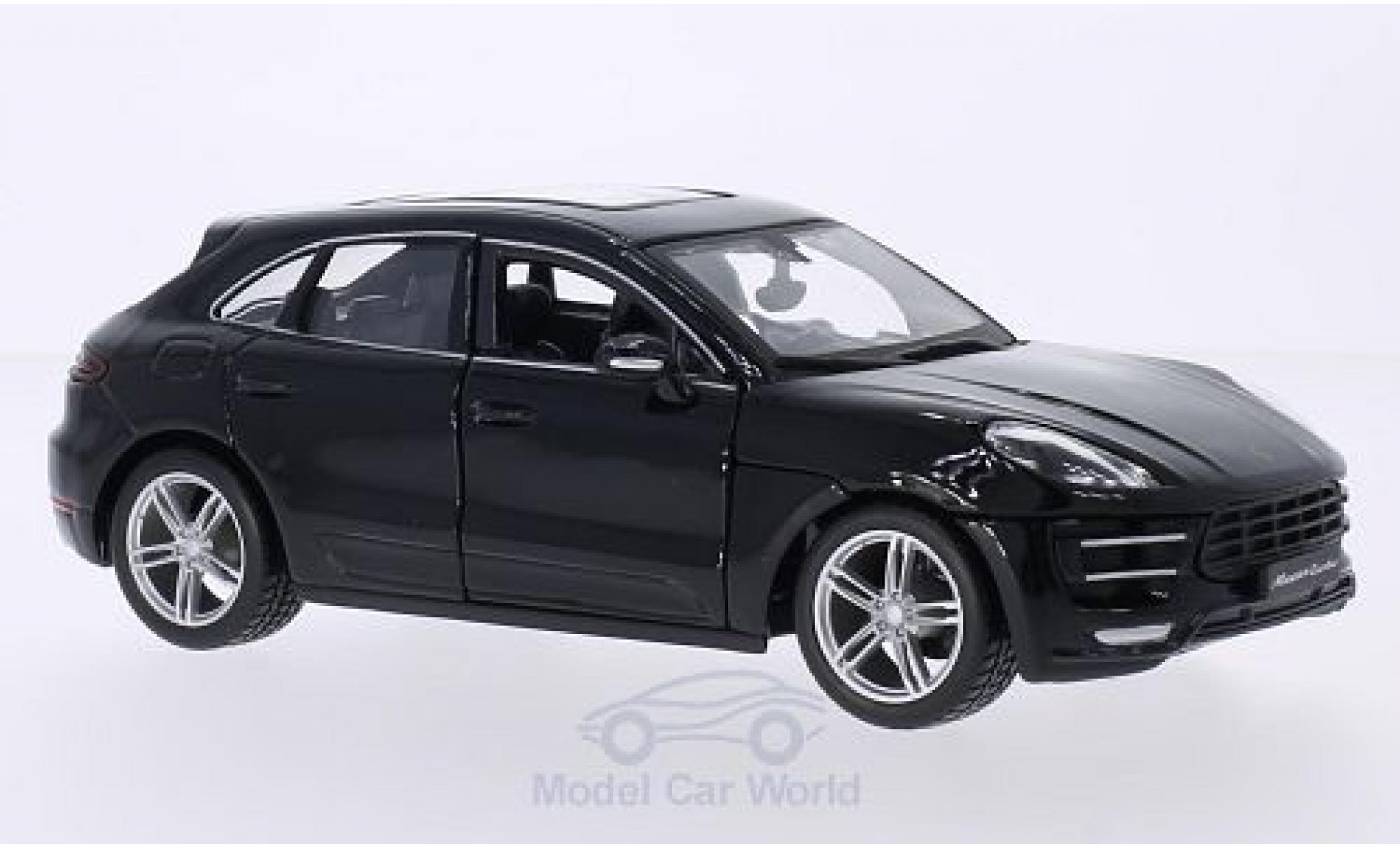 Porsche Macan Turbo 1/24 Burago Turbo black diecast model cars