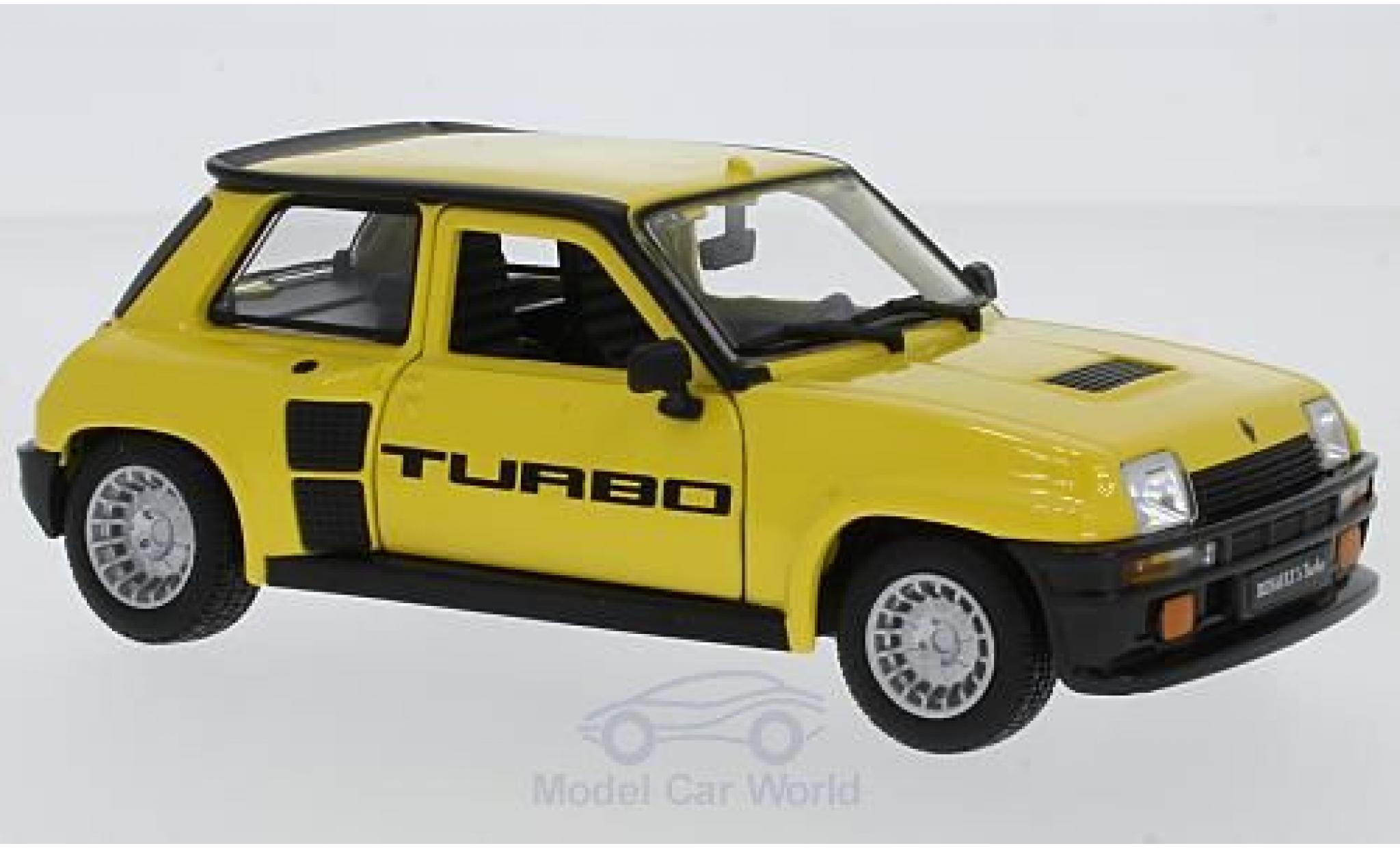 Renault 5 Turbo 1/24 Burago Turbo yellow 1982 diecast model cars