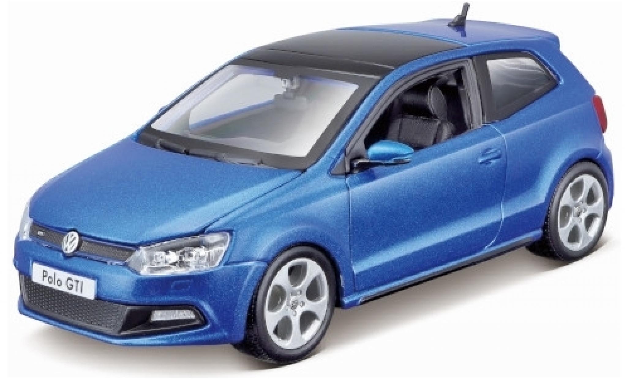 Volkswagen Polo 1/24 Burago V GTI metallic blue diecast model cars