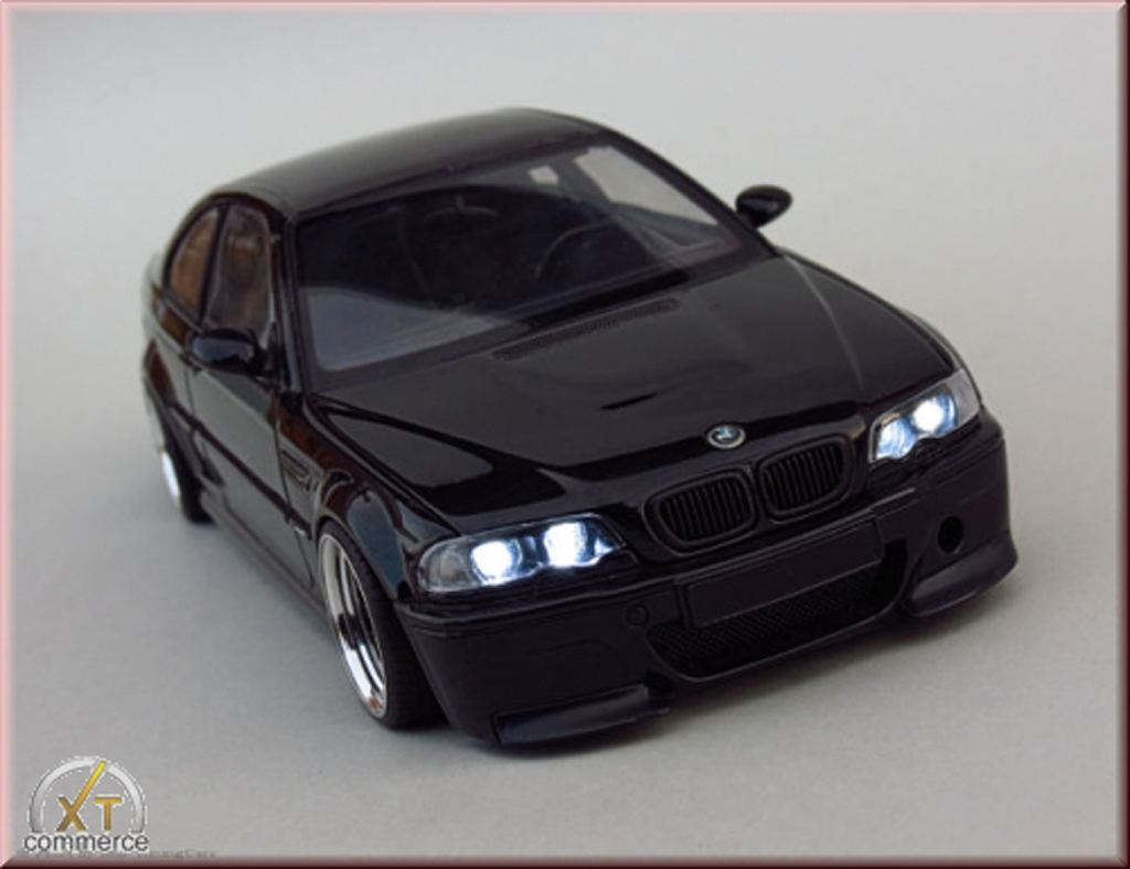 Bmw M3 CSL E46 black jantes BBS 18 pouces 1/18 Autoart