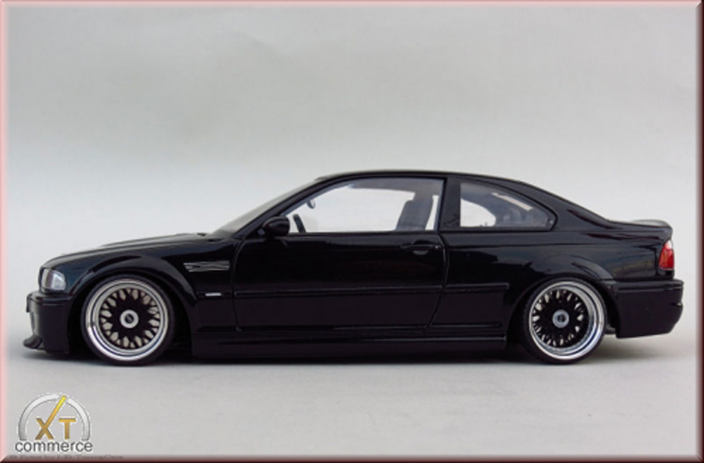 Bmw M3 CSL E46 black jantes BBS 18 pouces 1/18 Autoart