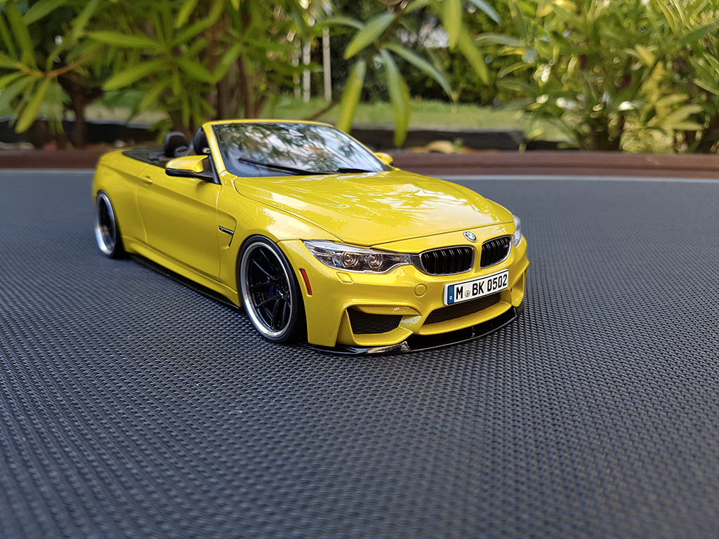 Bmw M4 F83 1/18 Paragon F83 cabriolet yellow M performance diecast model cars