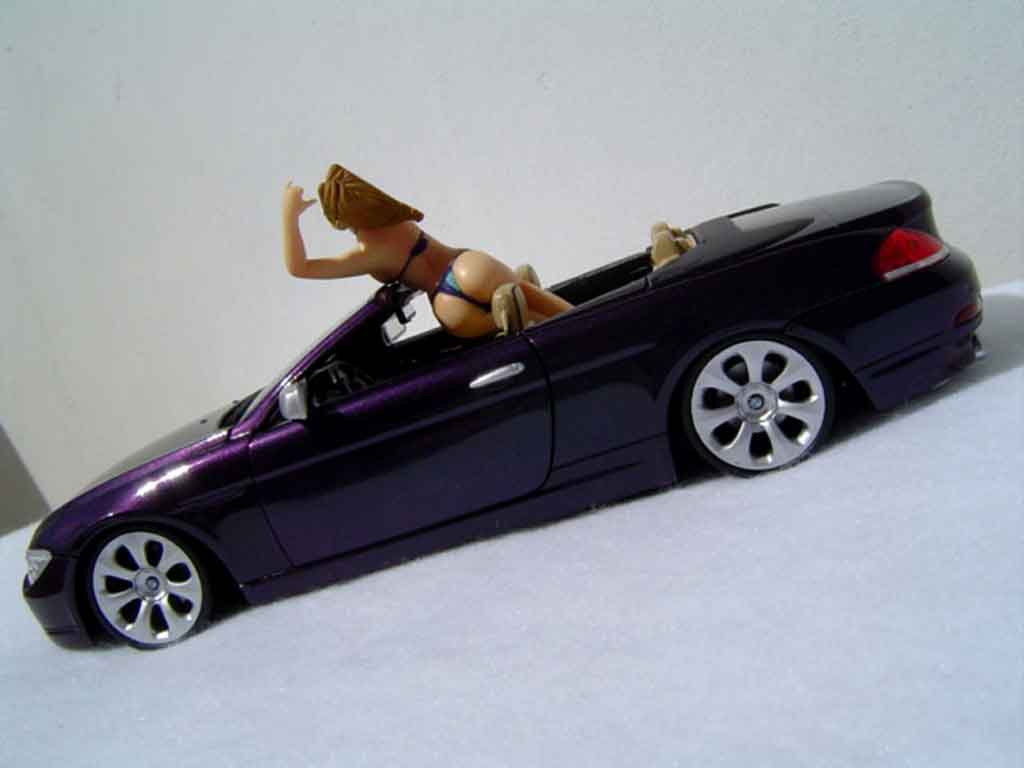Bmw 645 Cabriolet E64 ci pneus tailles basses 1/18 Welly