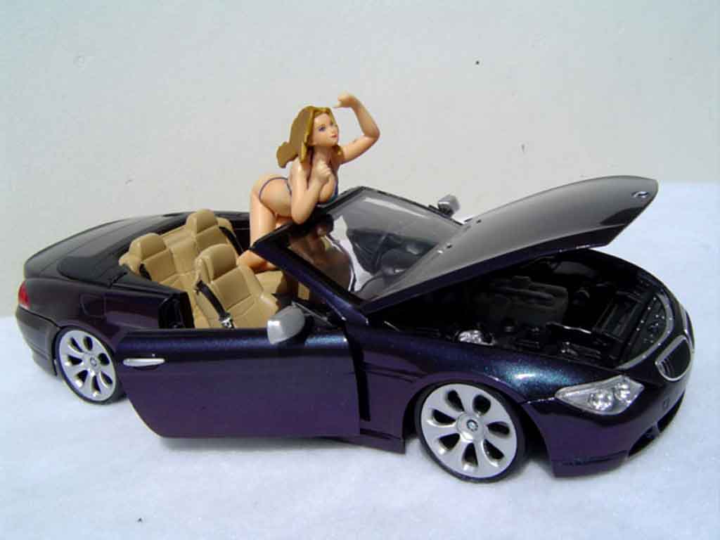 Bmw 645 Cabriolet E64 ci pneus tailles basses 1/18 Welly