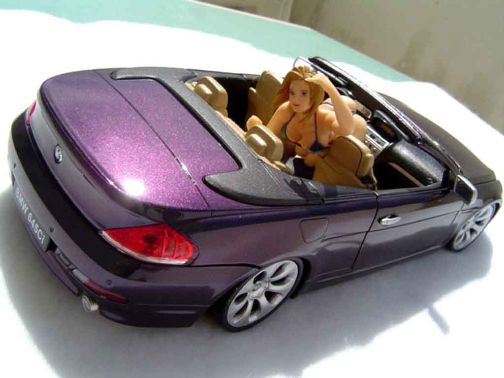 Bmw 645 Cabriolet E64 ci pneus tailles basses 1/18 Welly