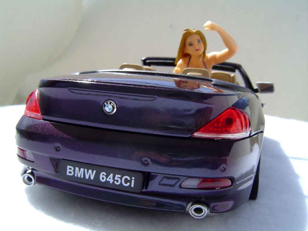 Bmw 645 Cabriolet E64 ci pneus tailles basses 1/18 Welly