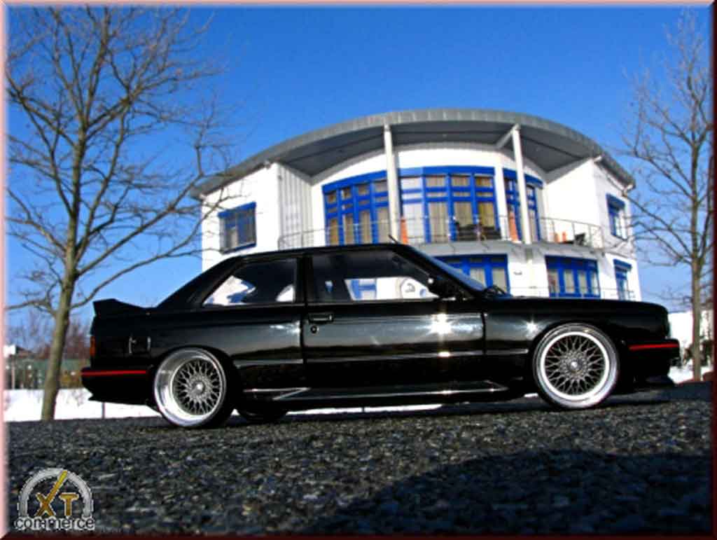 Bmw M3 Sport Evolution E30 black jantes bbs rs 17 pouces 1/18 Autoart