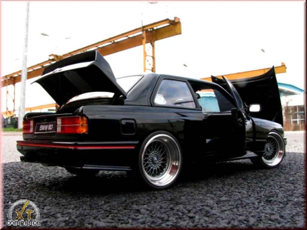 Bmw M3 Sport Evolution E30 black jantes bbs rs 17 pouces 1/18 Autoart