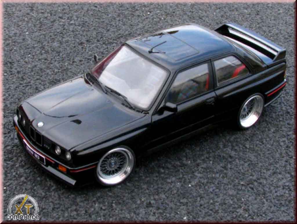Bmw M3 Sport Evolution E30 black jantes bbs rs 17 pouces 1/18 Autoart