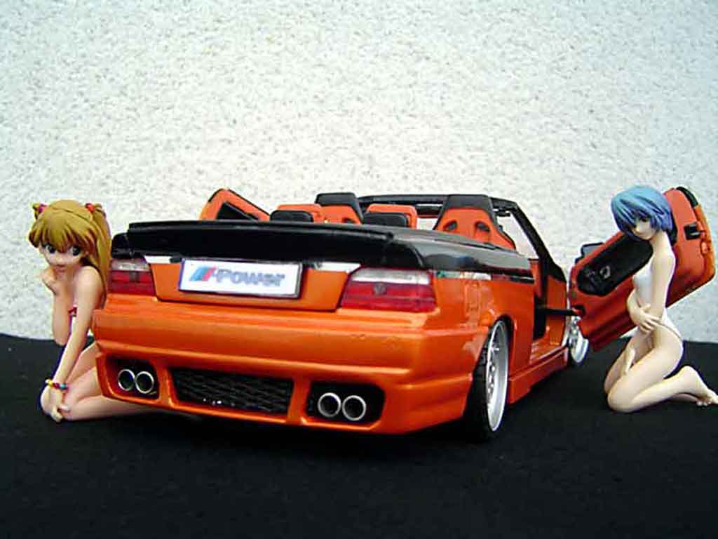 Bmw 325 E36 1/18 Maisto E36 cabriolet jantes rh cup 18 pouces peinture biton orange noir portes papillon diecast model cars