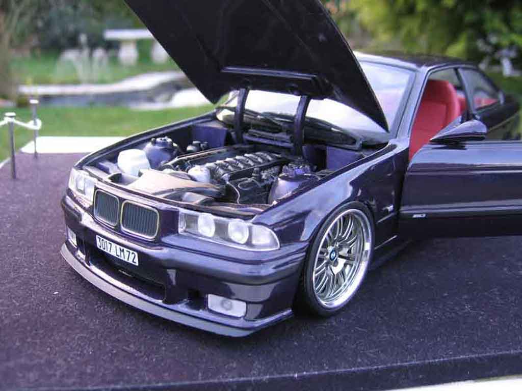 Bmw M3 Coupe E36 purple jantes m3 a deport 1/18 Ut Models
