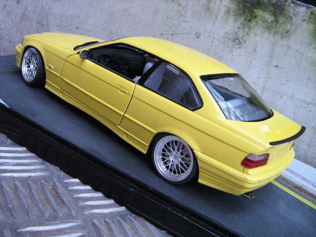 Bmw M3 coupe jaune E36 jantes bbs le mans feux arriere 3.2 1/18 Ut Models