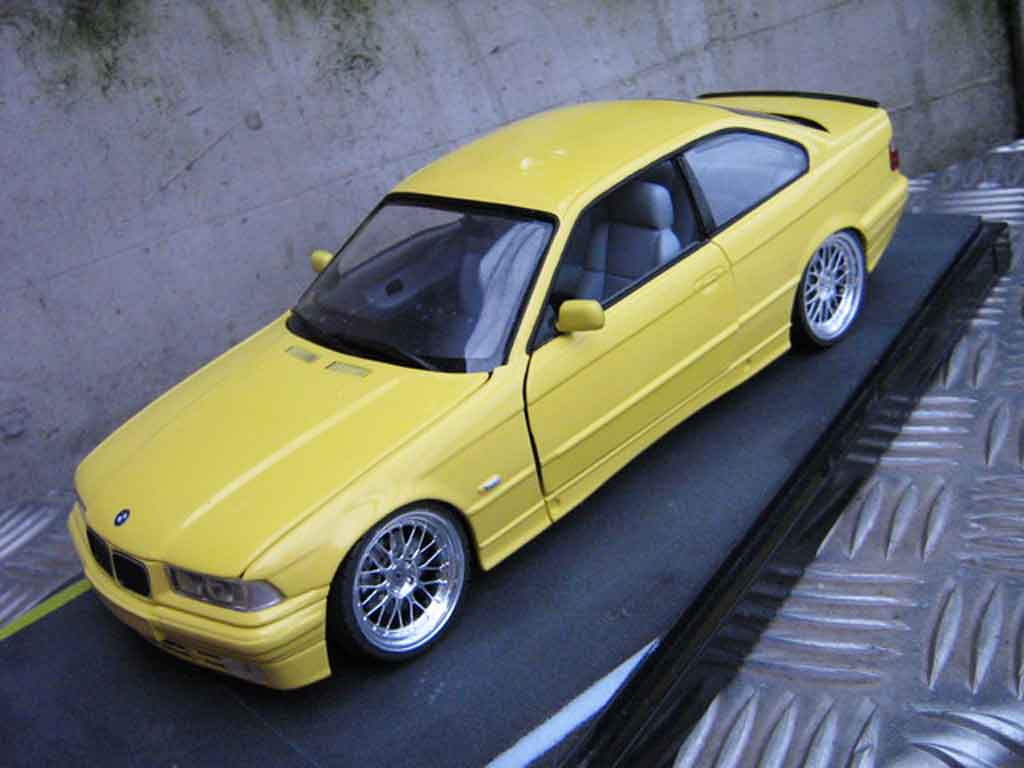 Bmw M3 coupe jaune E36 jantes bbs le mans feux arriere 3.2 1/18 Ut Models