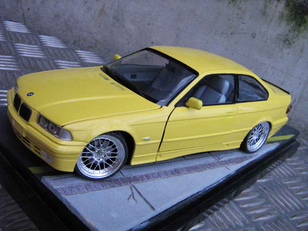 Bmw M3 coupe jaune E36 jantes bbs le mans feux arriere 3.2 1/18 Ut Models