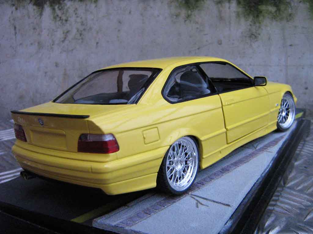 Bmw M3 coupe jaune E36 jantes bbs le mans feux arriere 3.2 1/18 Ut Models