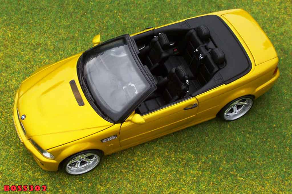 Bmw M3 Cabriolet E46 yellow candy jantes chromees 18 pouces 1/18 Kyosho