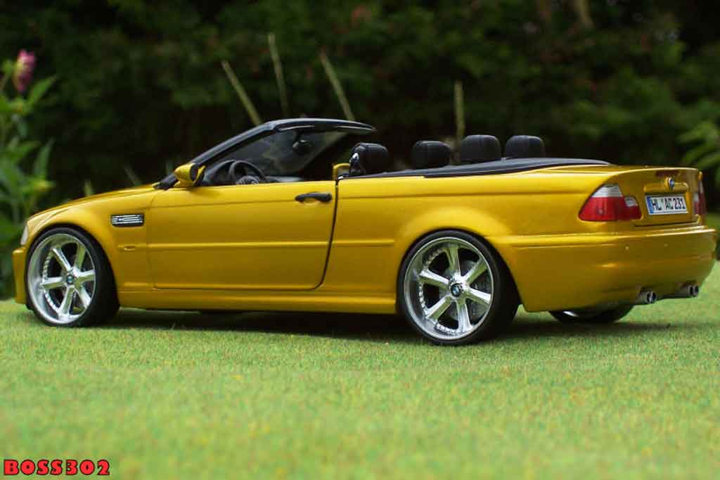Bmw M3 E46 cabriolet 1/18 Kyosho E46 cabriolet yellow candy jantes chromees 18 pouces diecast model cars