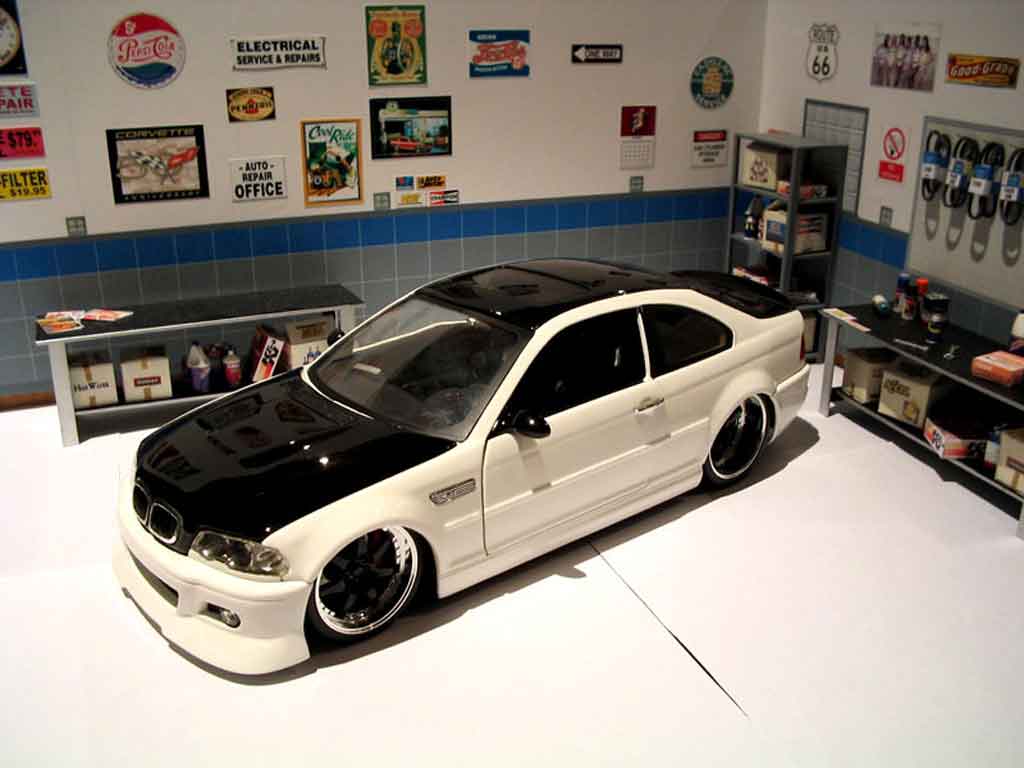 Bmw M3 E46 1/18 Jada Toys E46 ac schnitzer black & white diecast model cars