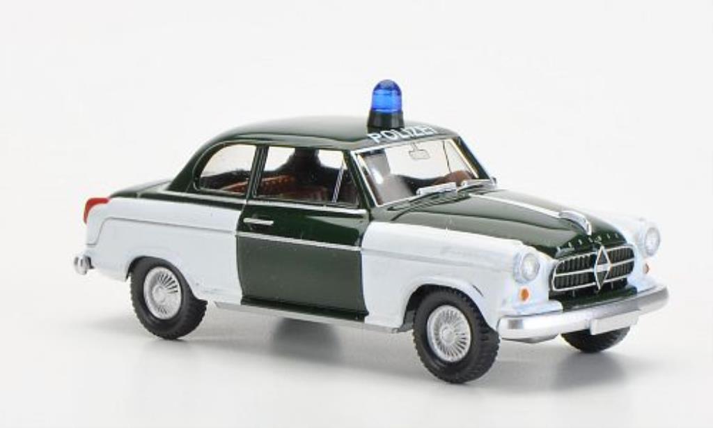 Borgward Isabella 1/87 Wiking Police grun/white diecast model cars
