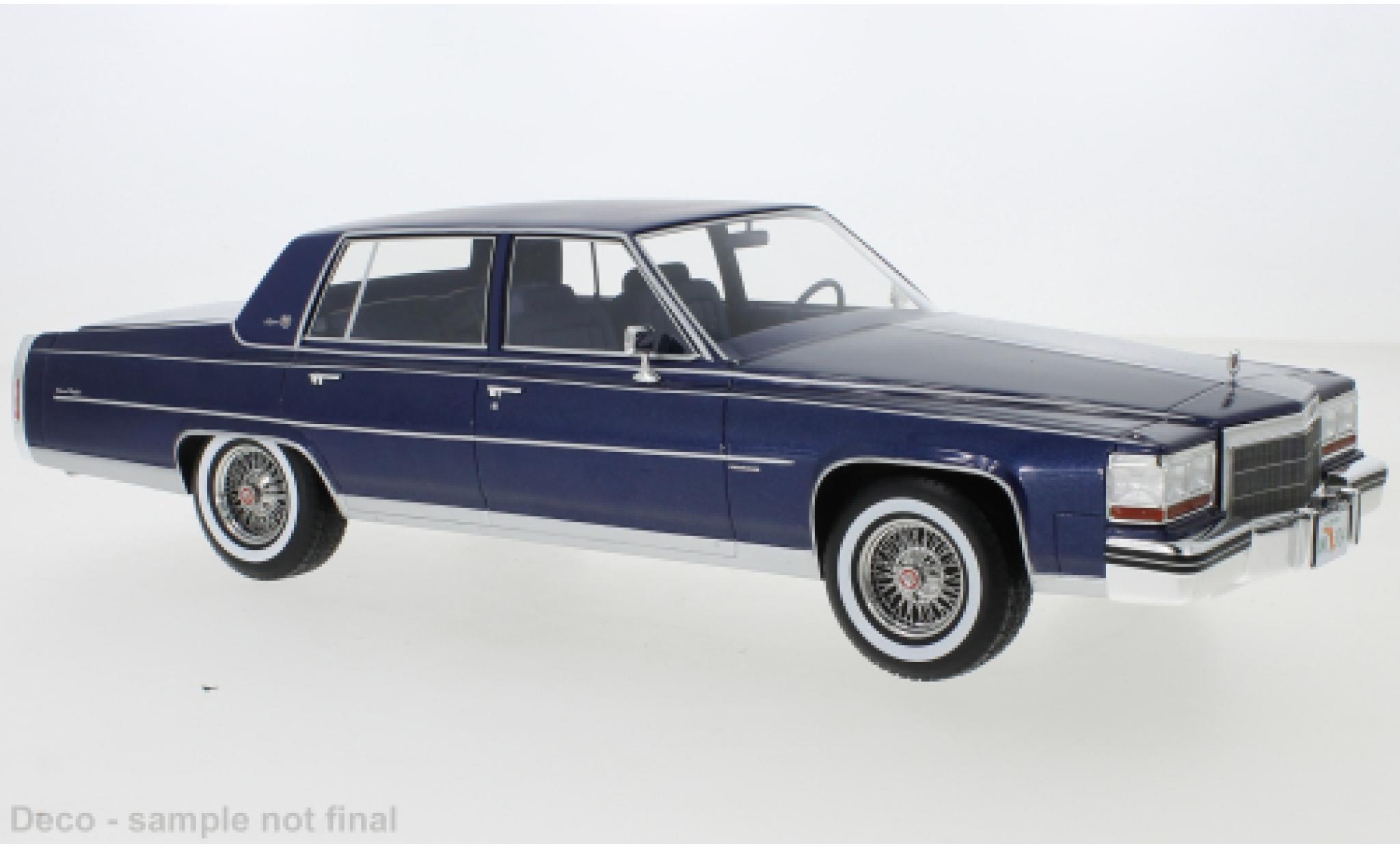 Cadillac Fleetwood 1/18 BoS Models Brougham metallise blue fonc&eacute; 1982 diecast model cars