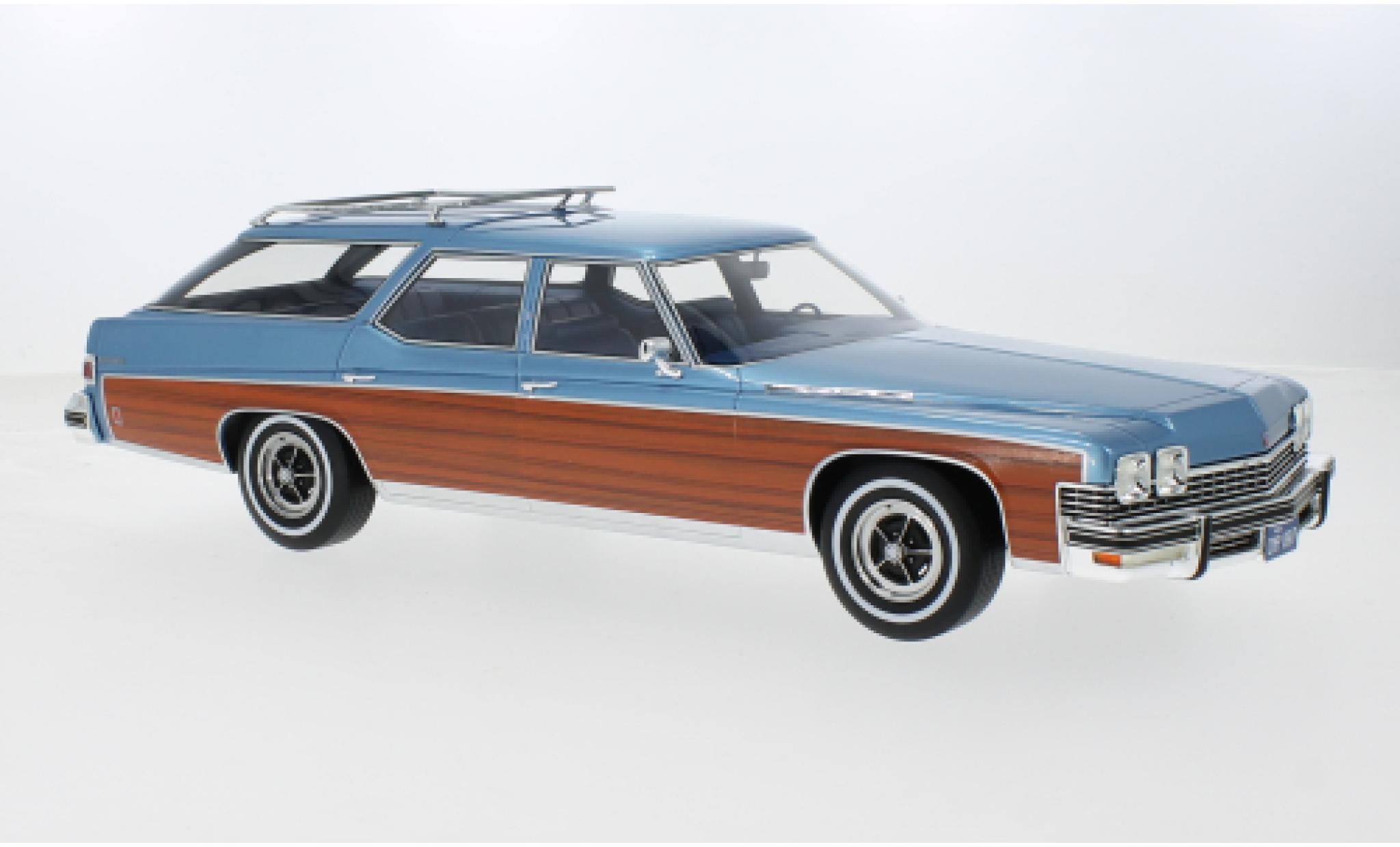 Buick Estate 1/18 BoS Models Wagon metallise blue/Holzoptik 1974 1:18 diecast model cars