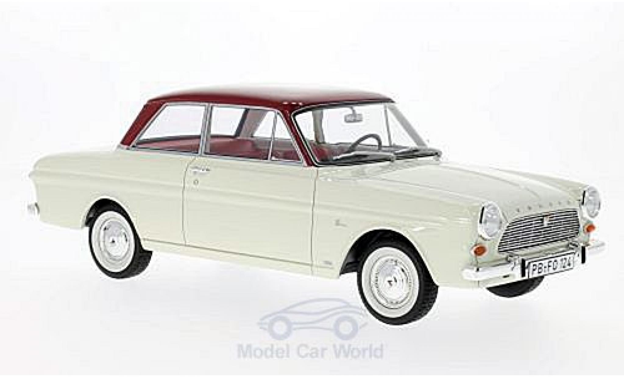Ford Taunus 1/18 BoS Models 12M (P4) Limousine white/red 1965 diecast model cars