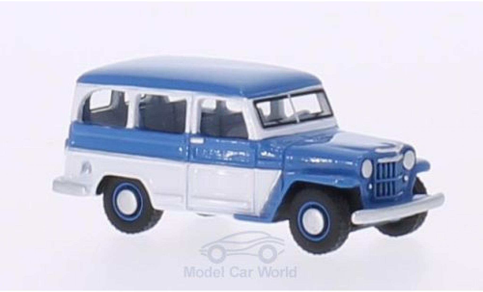Jeep Willys 1/87 BoS Models Station Wagon blue/white 1954 diecast model cars