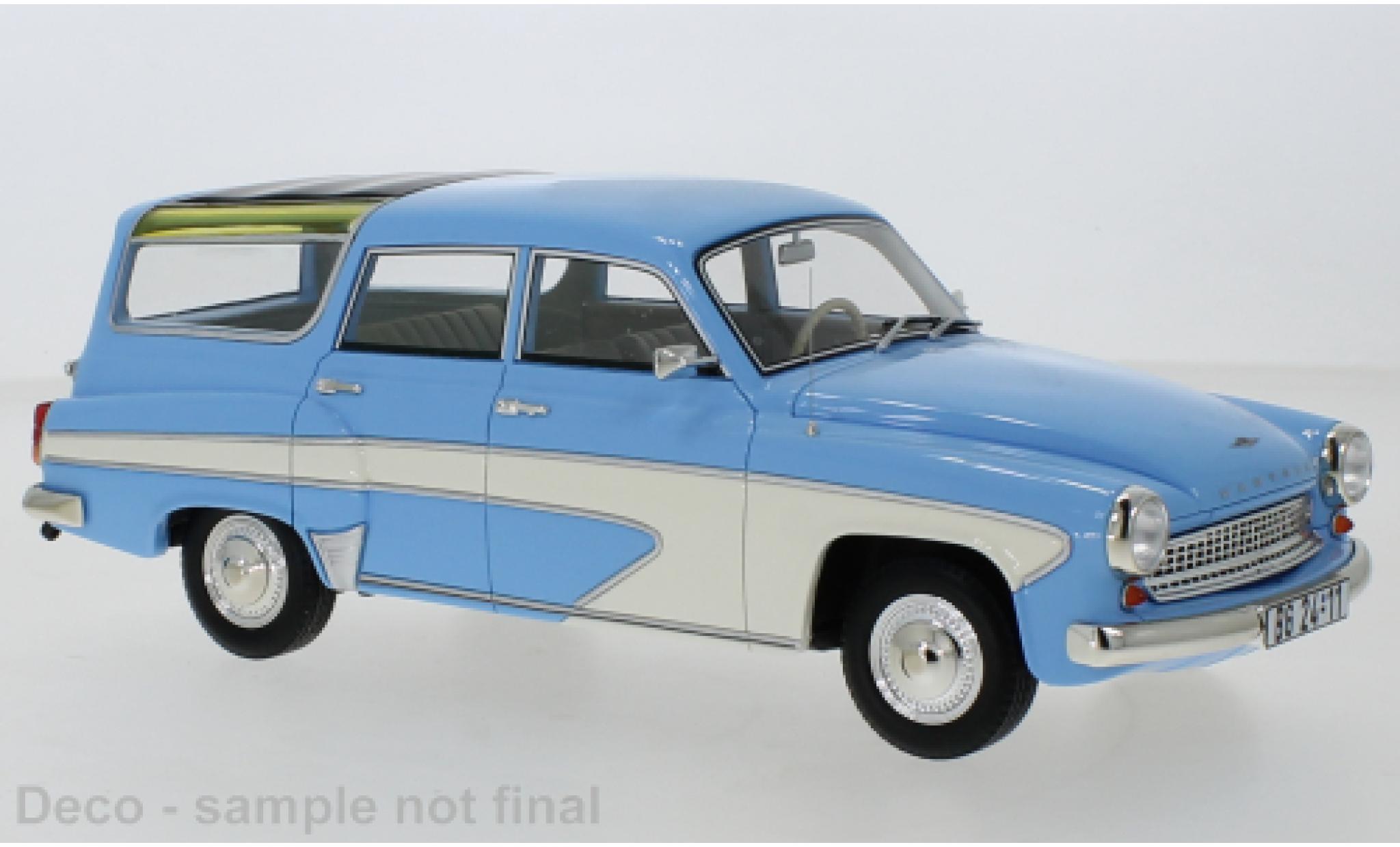 Wartburg 312 1/18 BoS Models Camping Deluxe blue/white 1967 diecast model cars