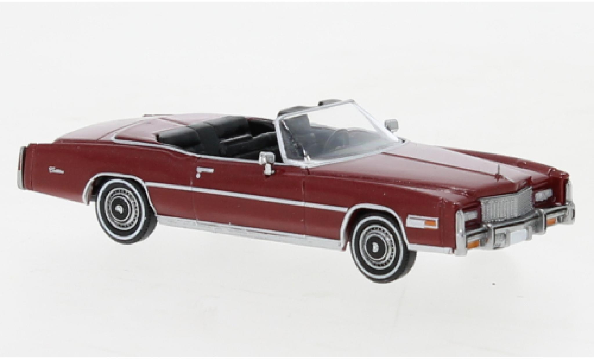 Cadillac Eldorado 1/87 Brekina Convertible metallise red fonc&eacute; 1976 diecast model cars