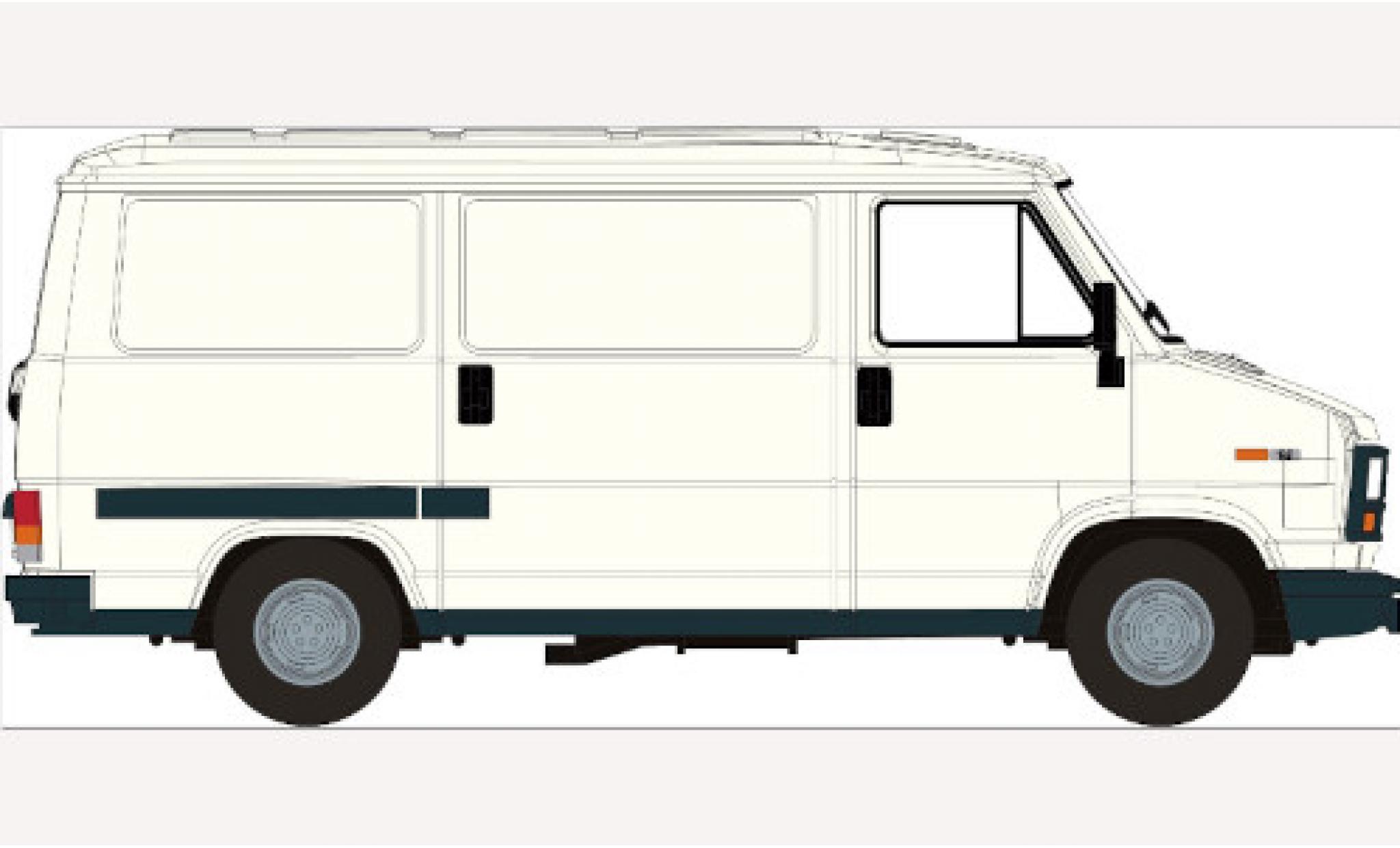 Fiat Ducato 1/87 Brekina fourgon white 1982 diecast model cars