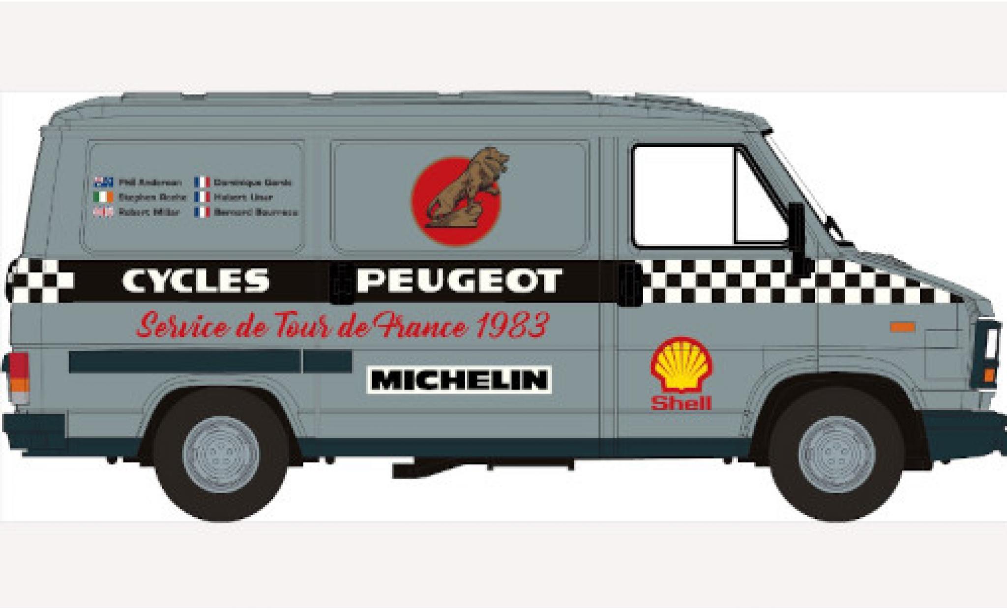 Peugeot J5 1/87 Brekina fourgon TdF 1983 1982 diecast model cars