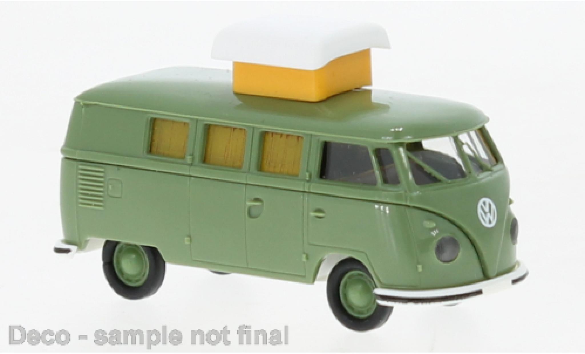 Volkswagen T1 1/87 Brekina b Camper green 1960 diecast model cars
