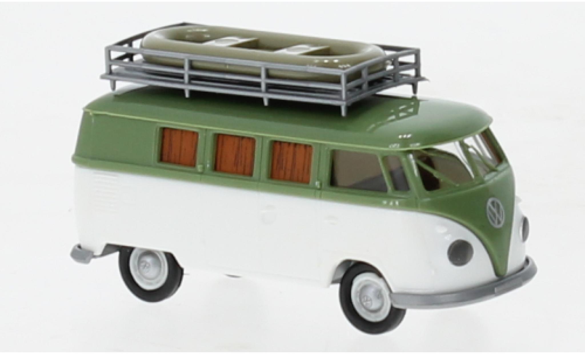 Volkswagen T1 1/87 Brekina b Camper vert/white 1960 diecast model cars
