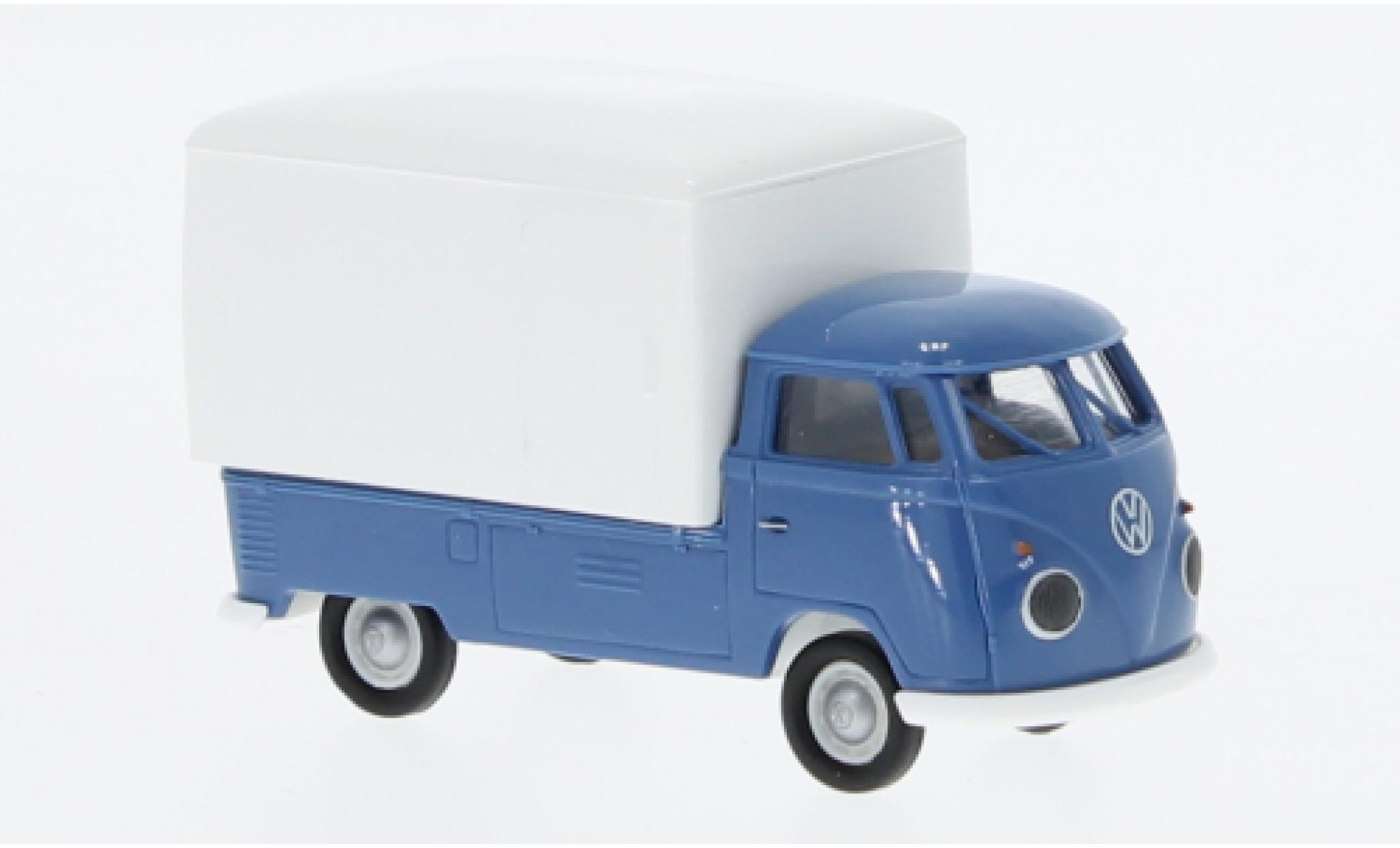 Volkswagen T1 1/87 Brekina b Gro&szlig;raum-wagon conteneur blue/white 1960 diecast model cars