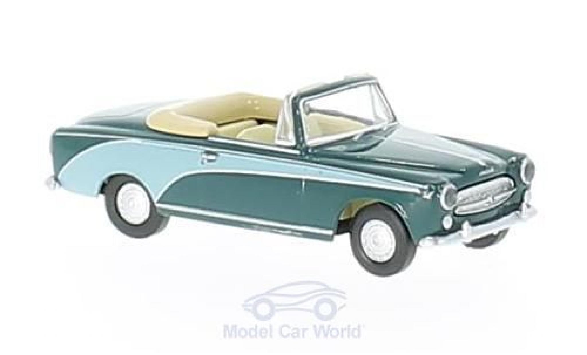 Peugeot 403 1/87 Brekina Convertible de Luxe green diecast model cars