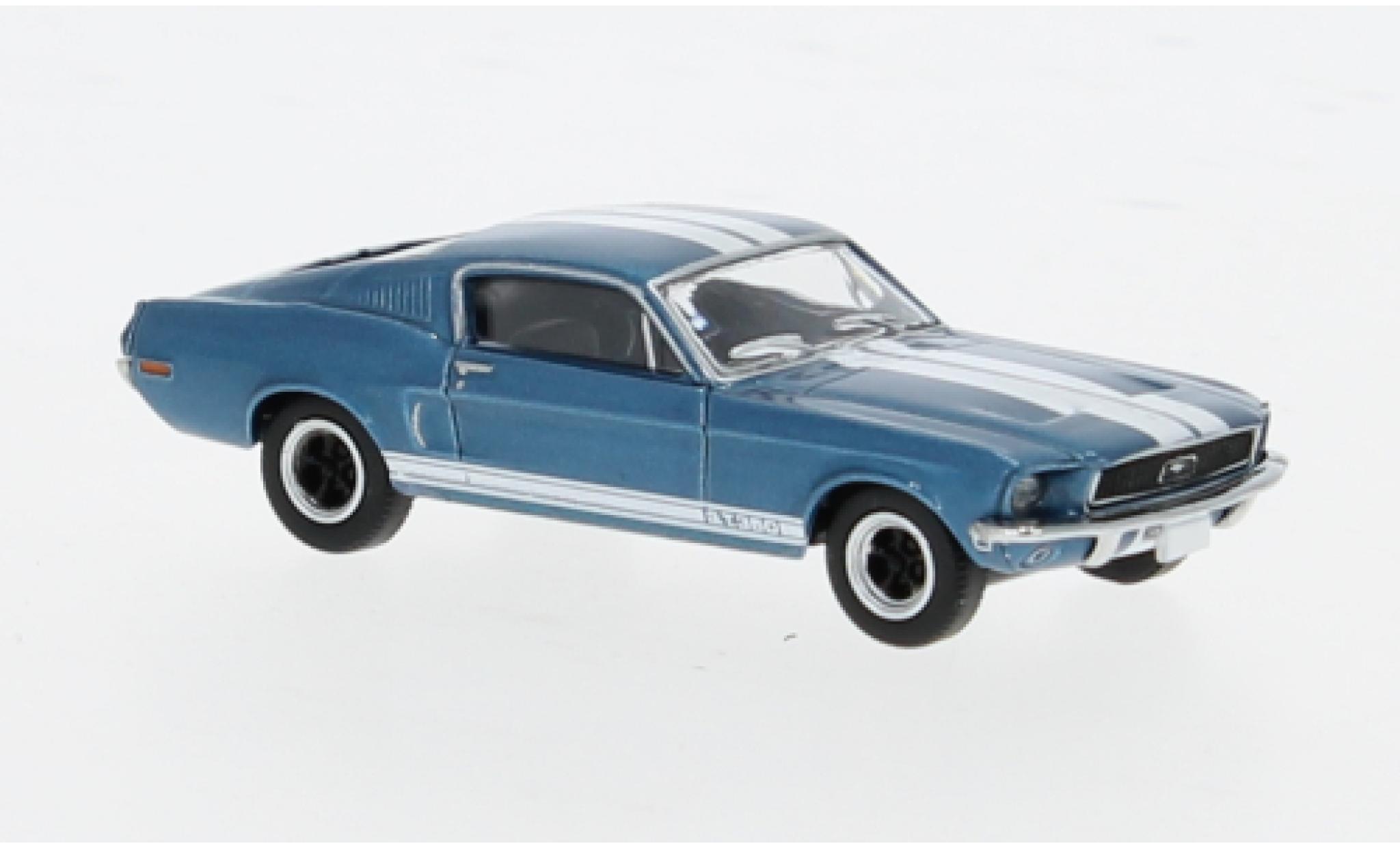 Ford Mustang 1/87 Brekina GT 350 Fastback metallise blue/white 1968 1:87 diecast model cars