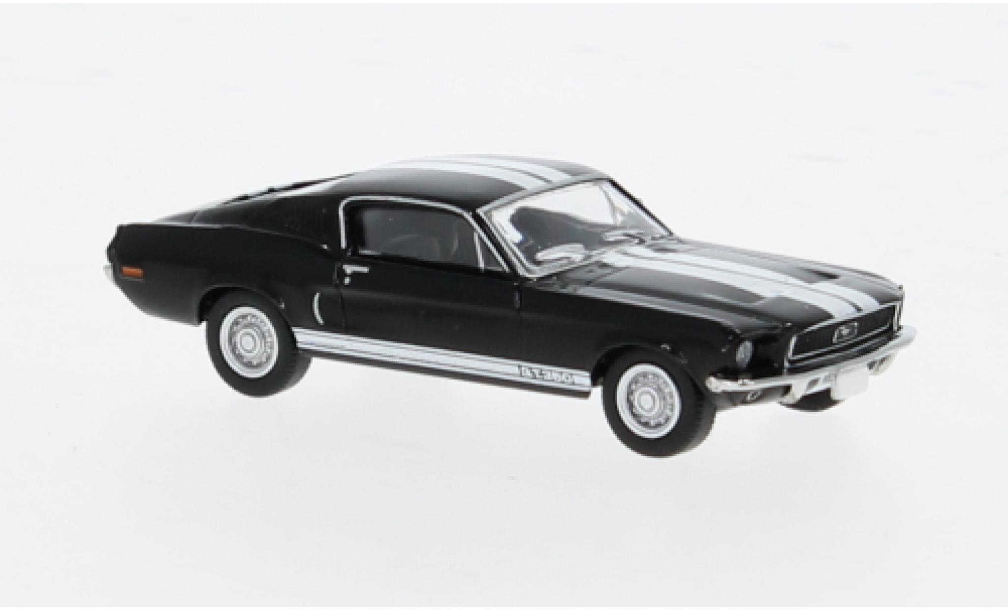 Ford Mustang 1/87 Brekina GT 350 Fastback black/white 1968 1:87 diecast model cars