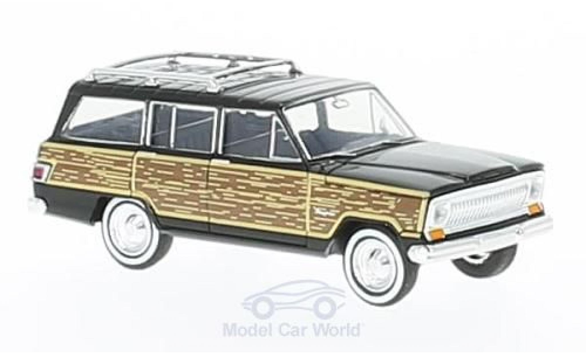 Jeep Wagoneer 1/87 Brekina black/Holzoptik Woody diecast model cars