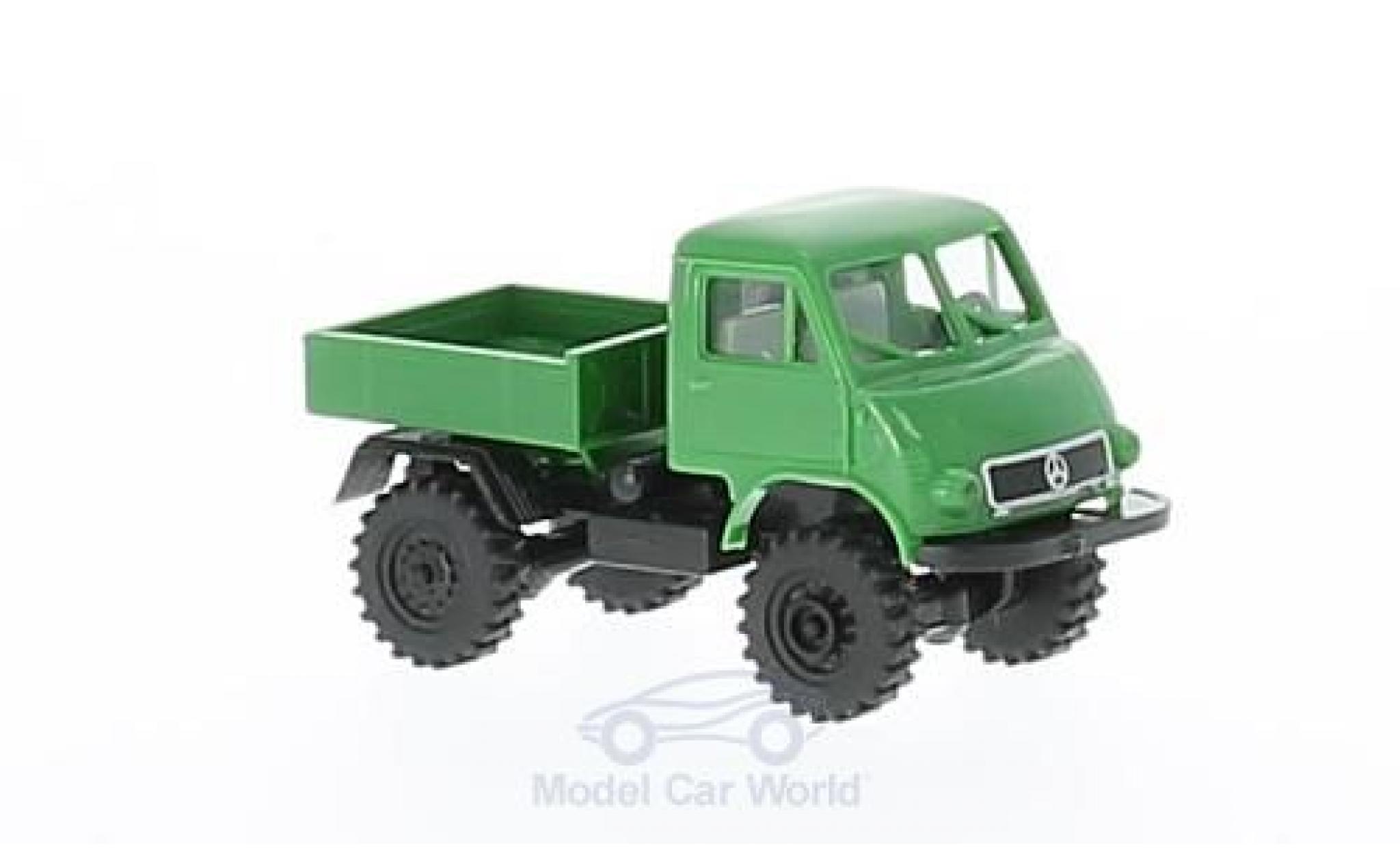 Mercedes Unimog 1/87 Brekina 402 green/black Pritsche diecast model cars