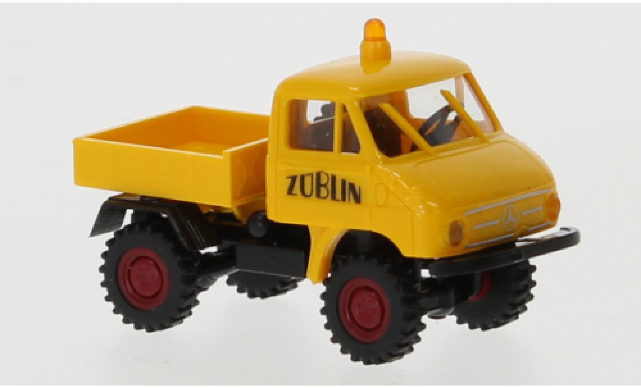 Mercedes Unimog 1/87 Brekina 411 Pritsche Z&uuml;blin 1960 diecast model cars