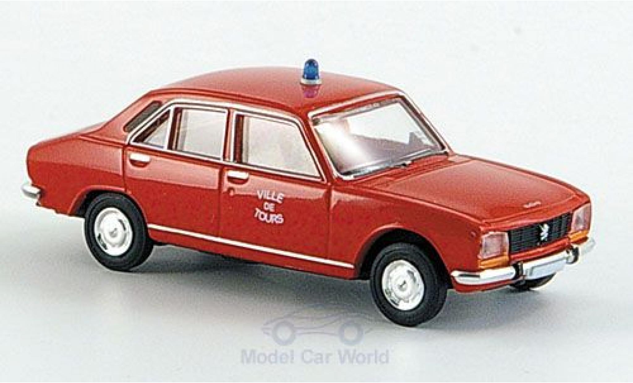 Peugeot 504 1/87 Brekina Limousine Ville de Tours Fire brigade (F) diecast model cars