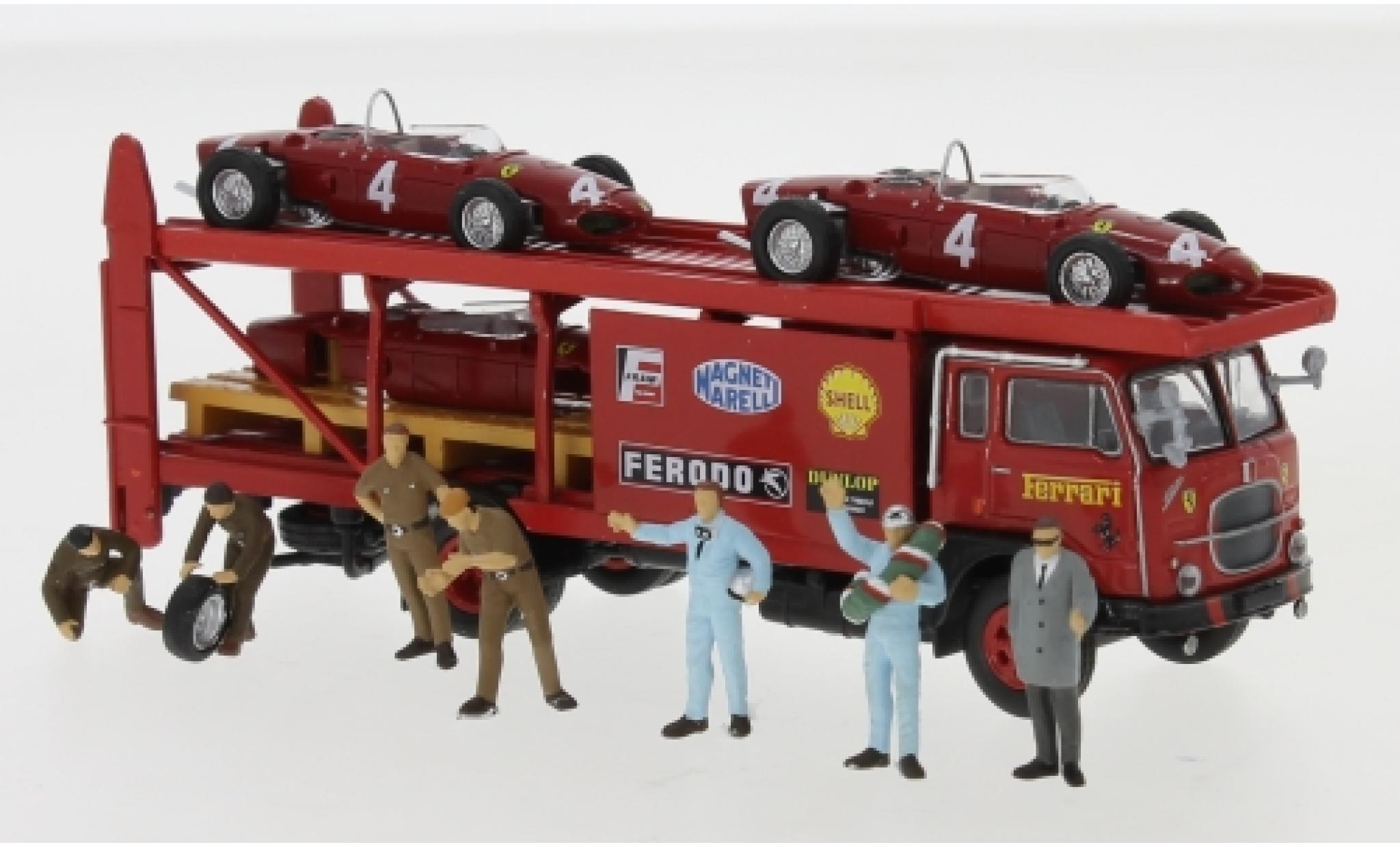 Fiat 642 1/87 Brekina Renntransporter-Set Ferrari 1962 avec 2 x F 156 Ersatzkarosse et 7 exkl. figurines diecast model cars