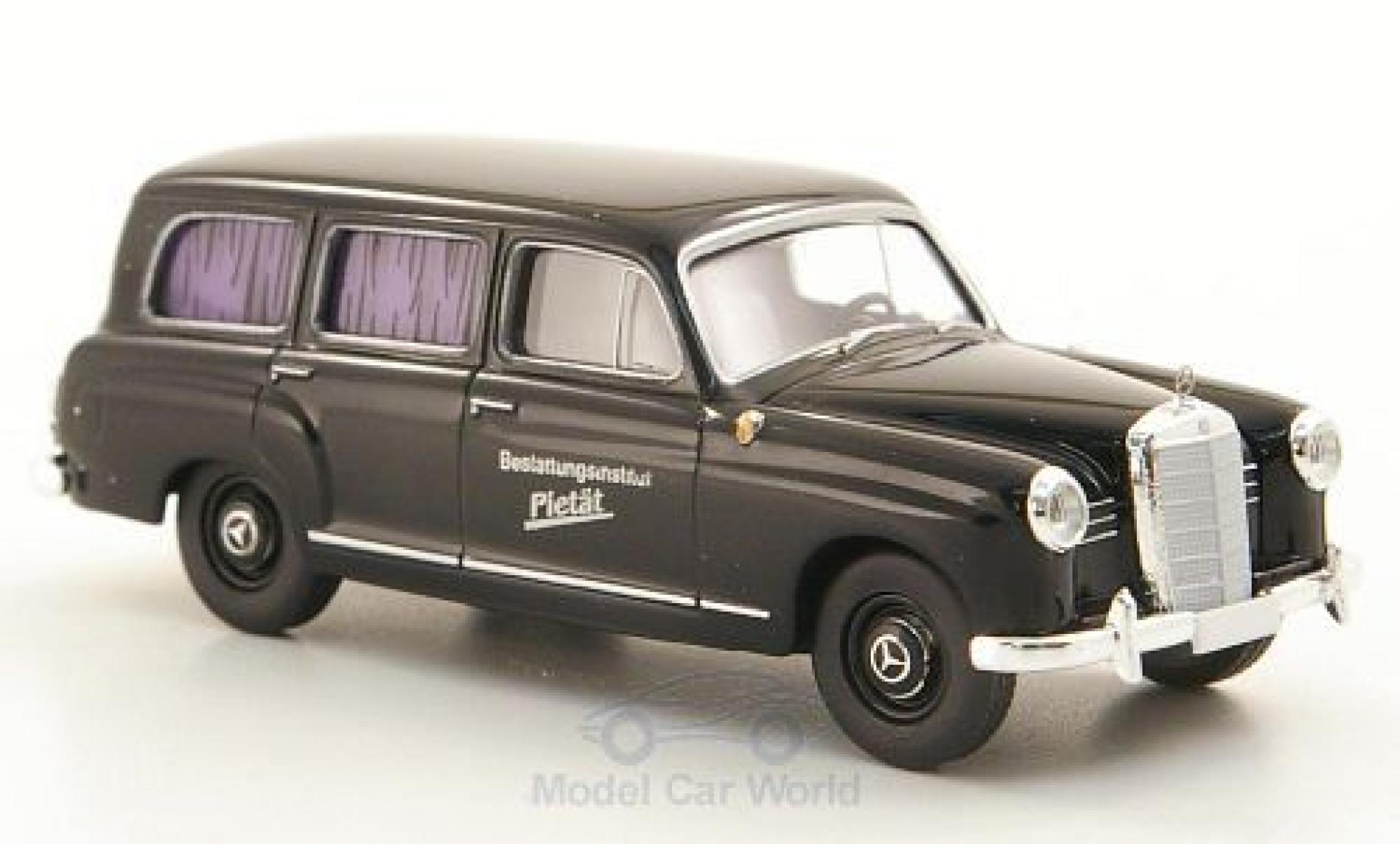 Mercedes 180 1/87 Brekina Estate black Bestattungsinstitut Piet&auml;t diecast model cars