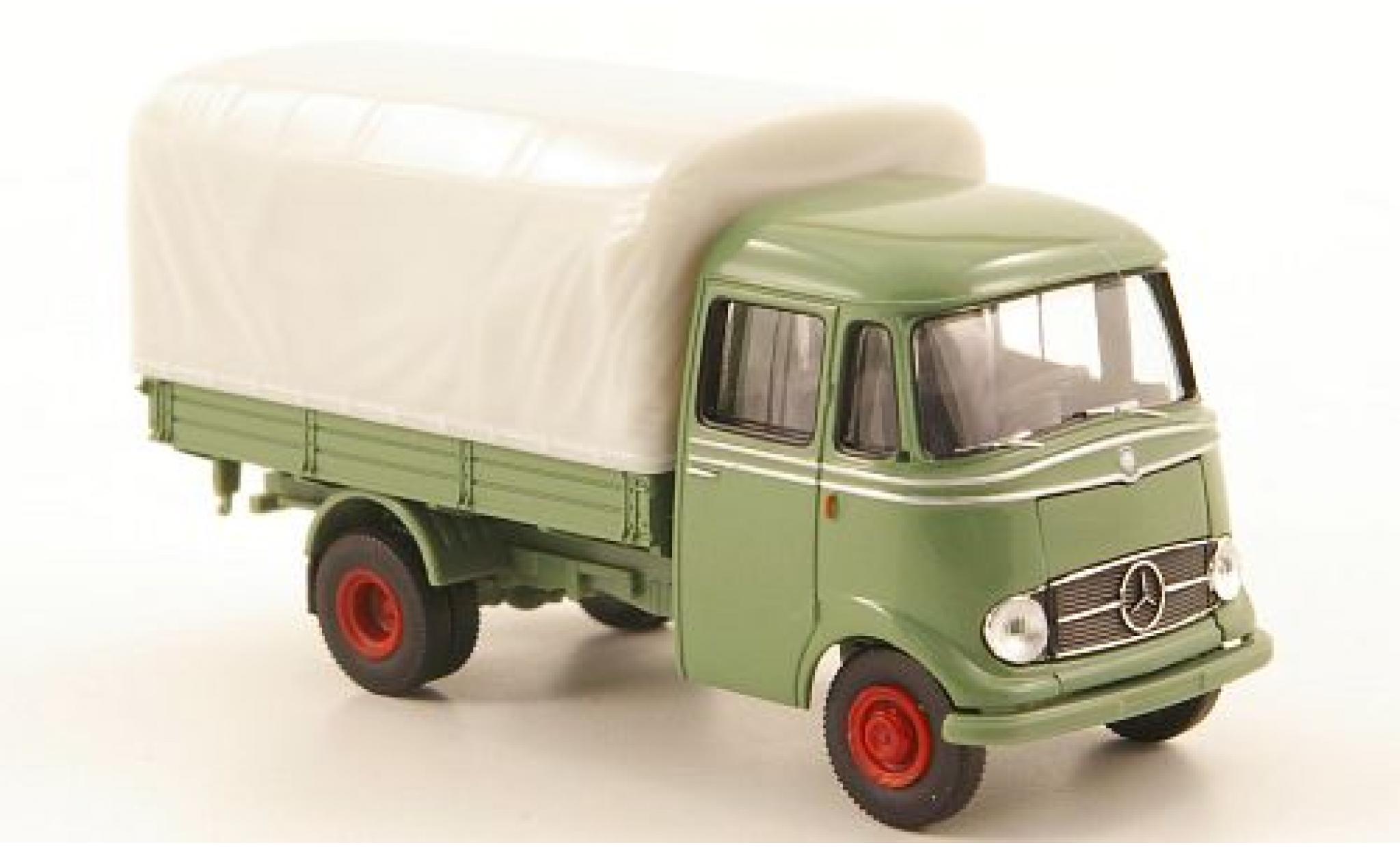Mercedes L319 1/87 Brekina Pritsche green PP-LKW ohne Vitrine diecast model cars