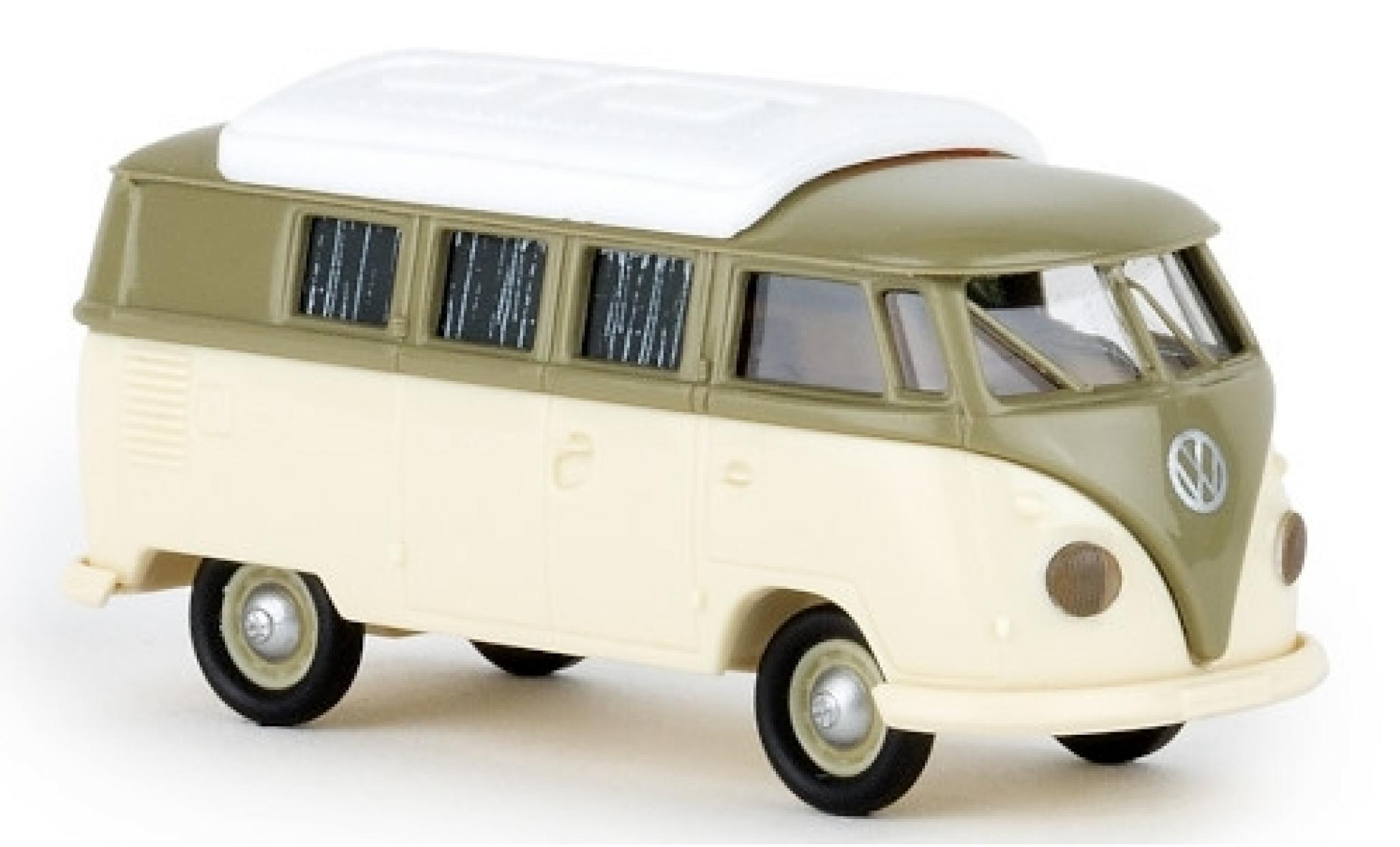 Volkswagen T1 1/87 Brekina b Camper grey/beige 1960 avec Dormobildach diecast model cars