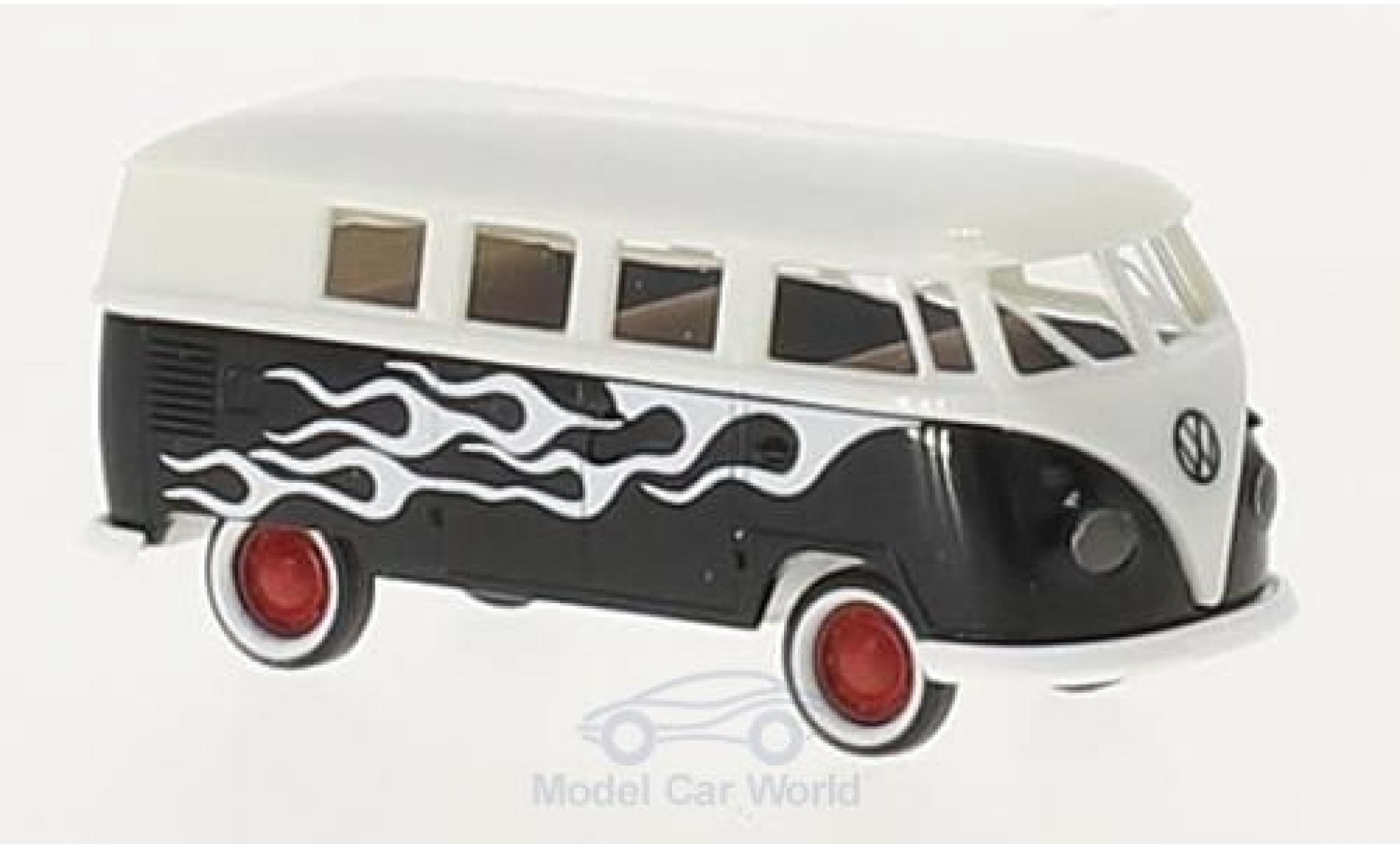 Volkswagen T1 B 1/87 Brekina b Estate blue/Dekor Flames diecast model cars