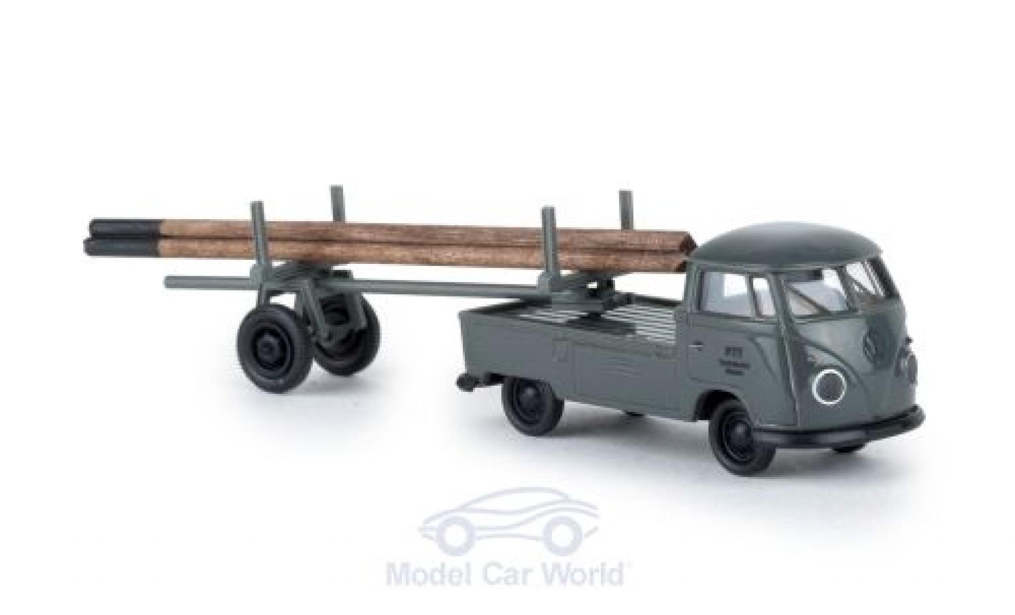 Volkswagen T1 B 1/87 Brekina b PTT mit beladenem Nachl&auml;ufer diecast model cars