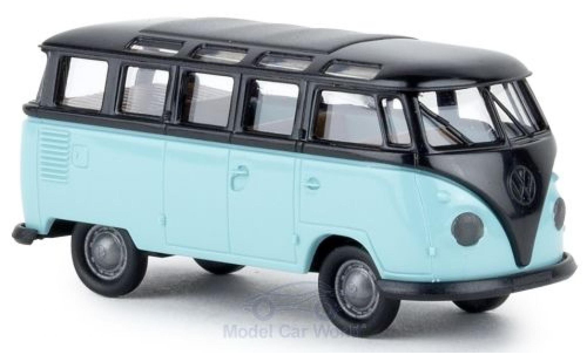Volkswagen T1 1/87 Brekina b Samba black/t&uuml;rkis diecast model cars