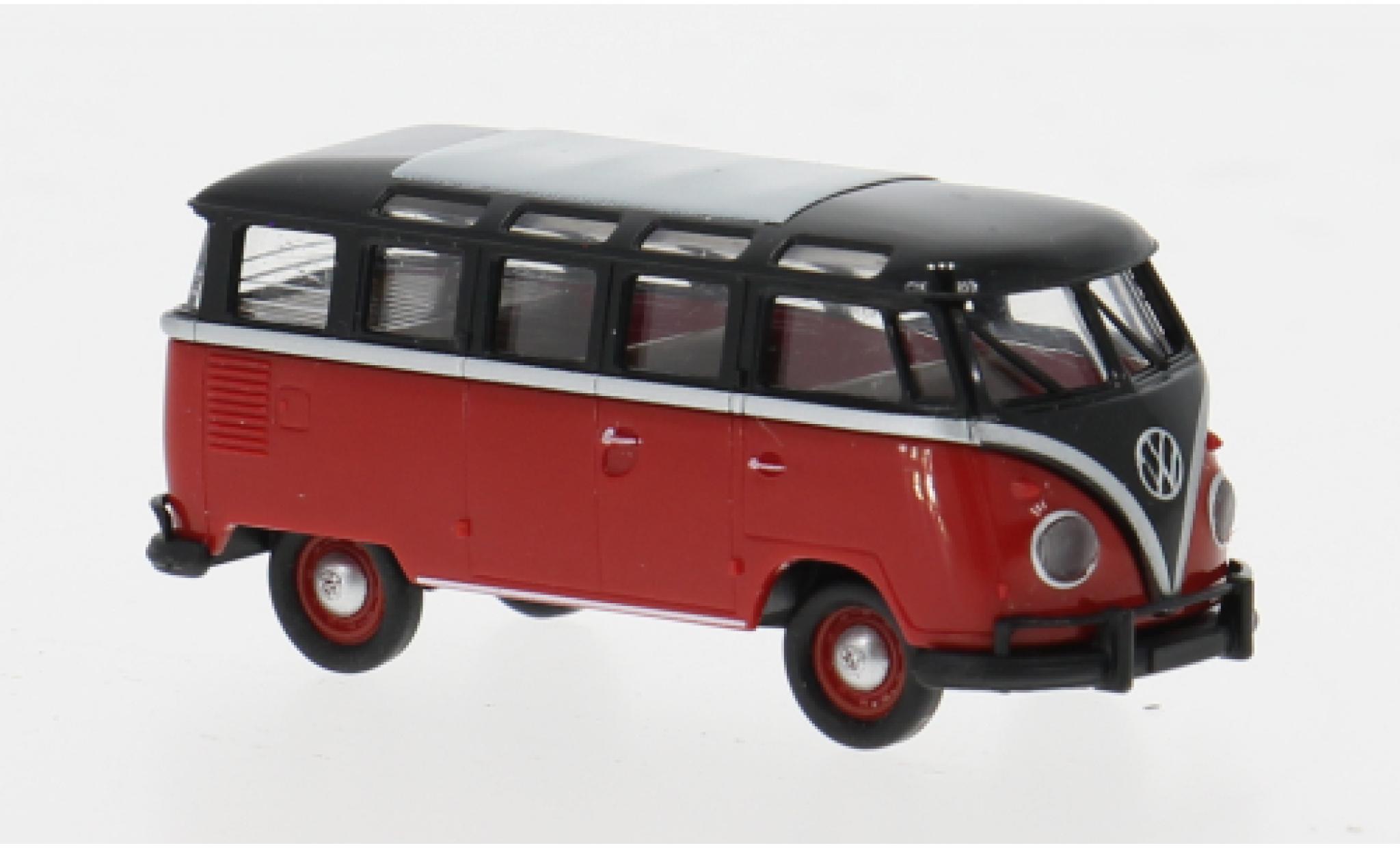 Volkswagen T1 1/87 Brekina b Samba black/red 1960 1:87 diecast model cars