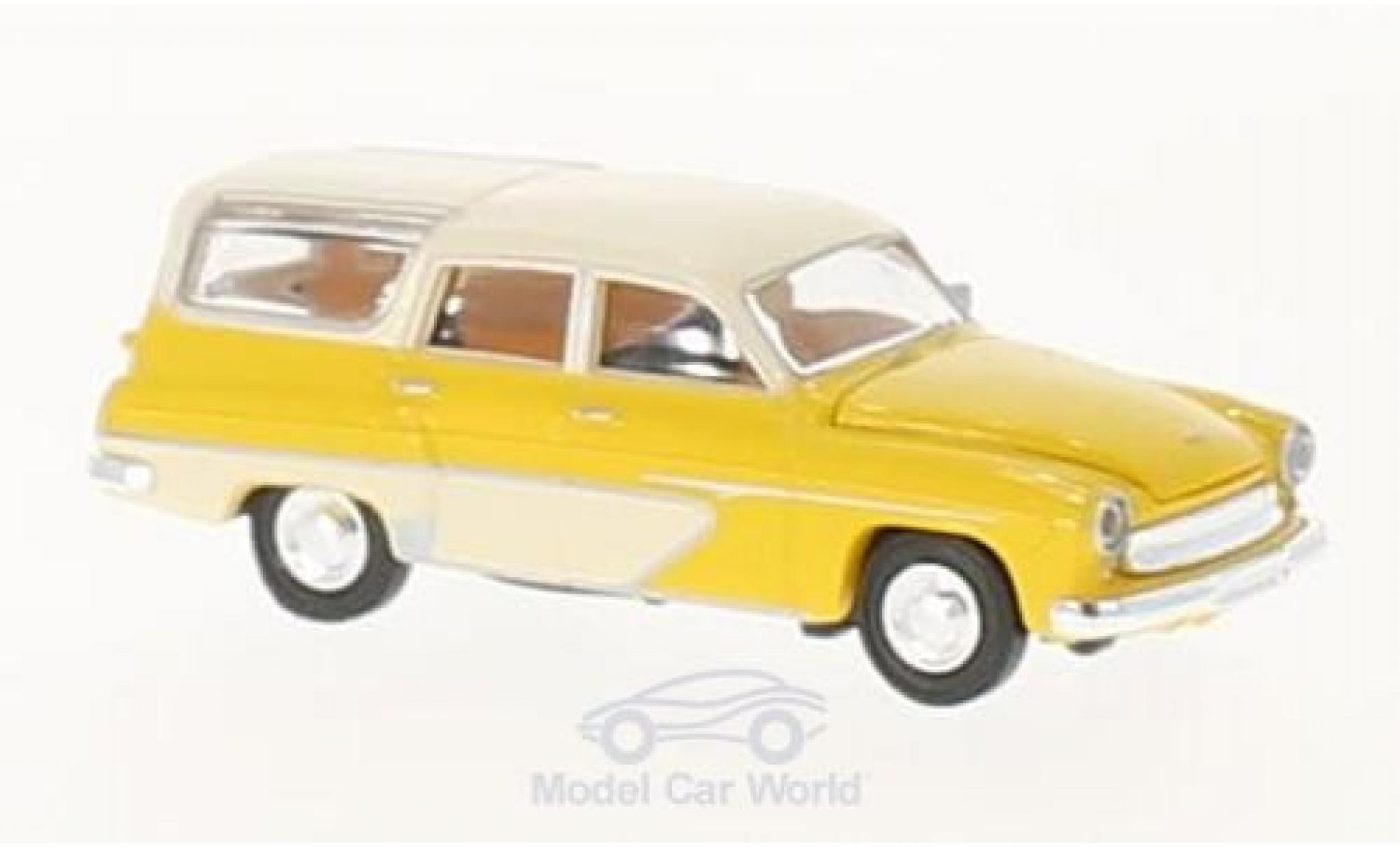 Wartburg 311 1/87 Brekina Camping yellow/white diecast model cars